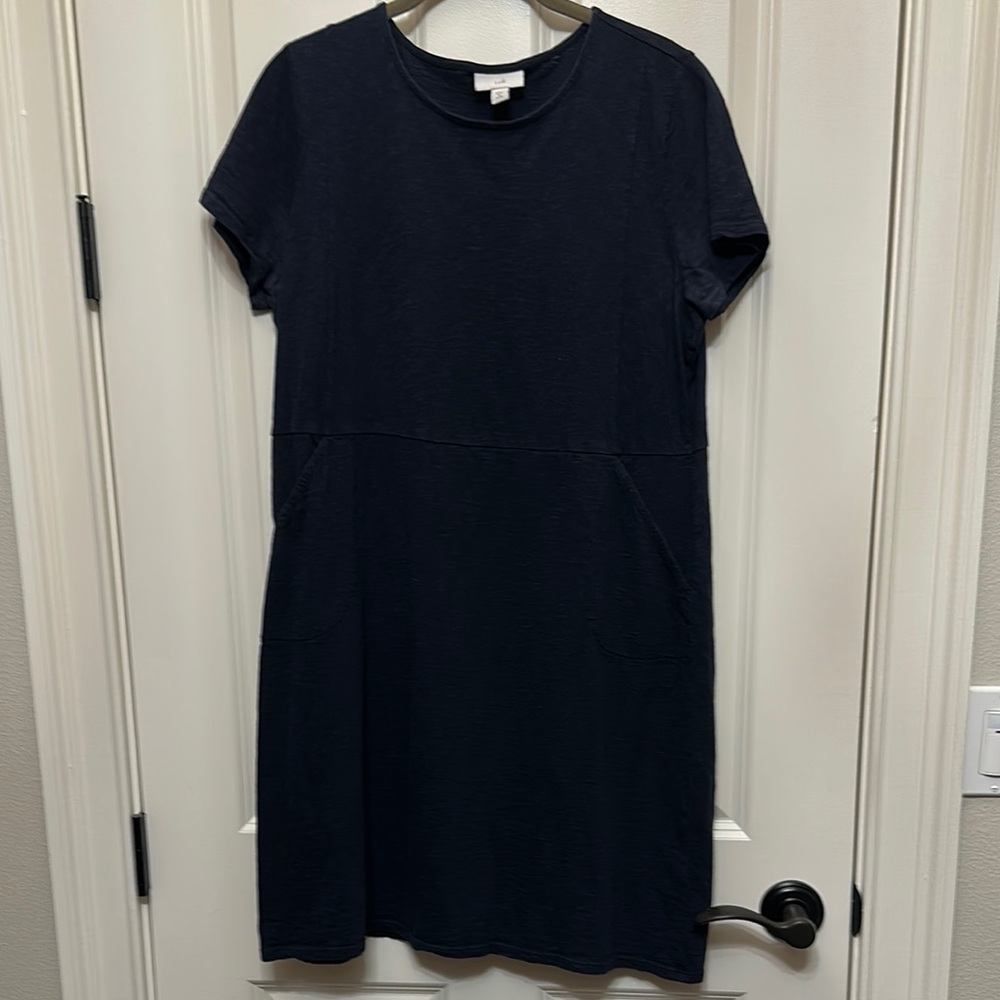 J. Jill Blue Sheath Mini Dress Short Sleeve Crew Neck